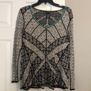 NWOT Nic+Zoe print contrast sweater XS
